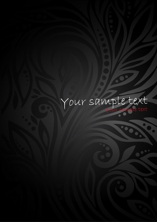   Black  Seamless floral Patternのイラスト素材