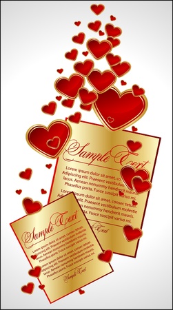 abstract background with red heartsのイラスト素材