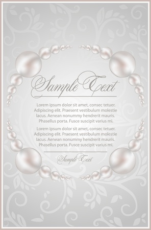 background with realistic pearlsのイラスト素材