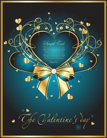 blue background with heartsのイラスト素材