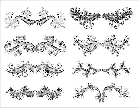 elegance flourish setのイラスト素材