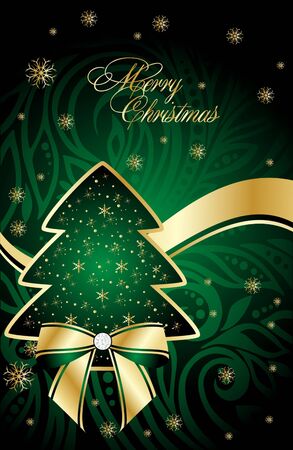 decorative xmas   illustration with xmas treeのイラスト素材