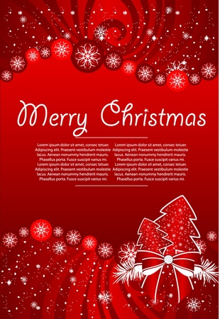red  backgraund with xmas treeのイラスト素材