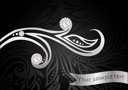 Black floral  Patternのイラスト素材