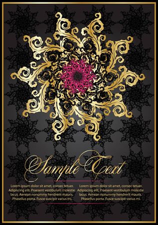 vector flourish illustration for decorationのイラスト素材