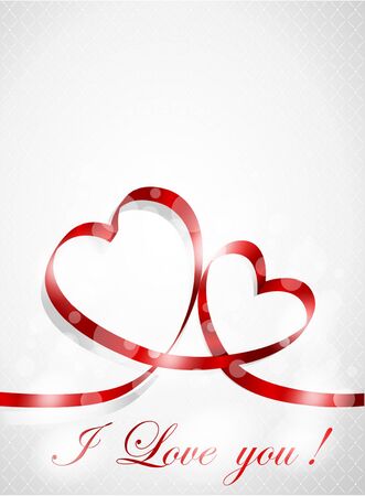 romantic illustration with red heartsのイラスト素材