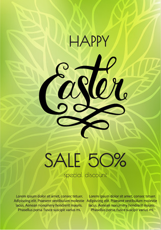 Poster Happy Easter sales. Templates with lettering. Typography poster, card, label, banner design element. Vector illustrationのイラスト素材