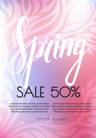 Spring Sale Banner. Vector illustration template.banners.Wallpaper.flyers invitation postersのイラスト素材