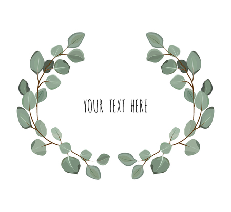 Set of flowers, leaves and branches, Imitation of watercolor, isolated on white. Vector illustration.のイラスト素材