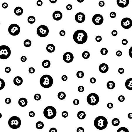 Cryptocurrency seamless pattern. Crypto currency background. Vector illustrationのイラスト素材
