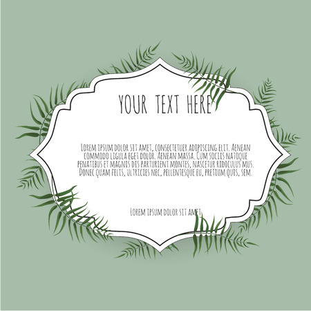 Floral vector frame with place for your text. Vector elegant watercolor rustic template.のイラスト素材