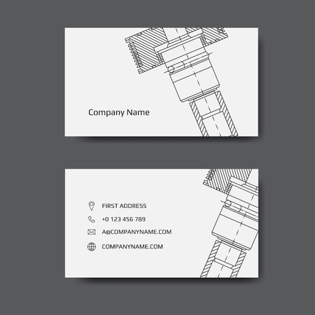 Business card for engineer and Mechanical. Engineering business card.のイラスト素材