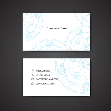 Business card for engineer and mechanical, engineering business card.のイラスト素材