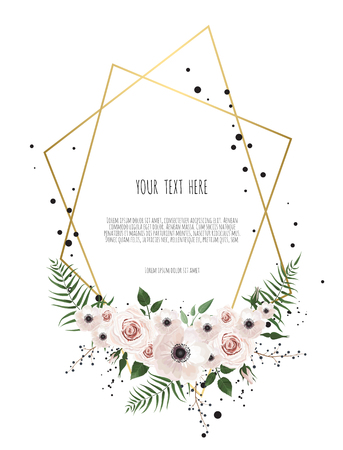 Stylish floral vector design round frame. Vector illustration. Frame border with copy space. eps10のイラスト素材
