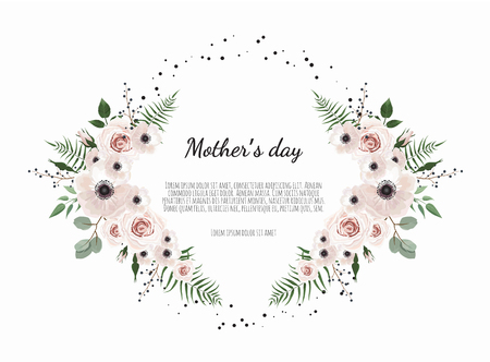 Mother s day greeting card with flowers background.のイラスト素材