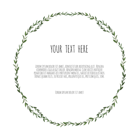 Vector floral design card. Greeting, postcard wedding invite template. Elegant frame with rose and anemone.のイラスト素材