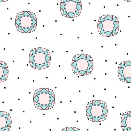Seamless pattern with colored stylized diamond . Vector backgroundのイラスト素材