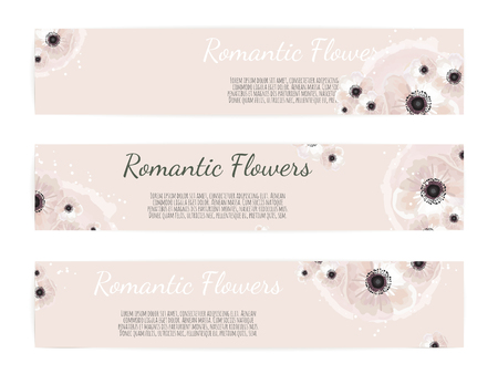 Vector set. Vintage labels with flowers. Frame border with copy space.のイラスト素材