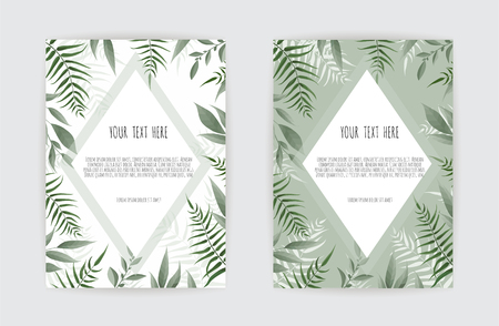 Vector floral design card. Greeting, postcard wedding invite template. Elegant frame with rose and anemoneのイラスト素材