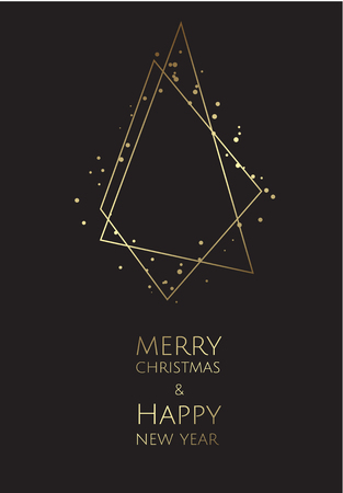 Merry Christmas and Happy New Year. Vector modern template card. Abstract geometric christmas tree.のイラスト素材
