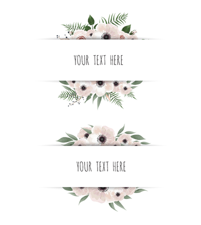 Horisontal botanical vector design banner. Pink rose, eucalyptus, succulents, flowers, greenery. Healing Herbs for cards, wedding invitation, posters, save the date or greeting design.のイラスト素材