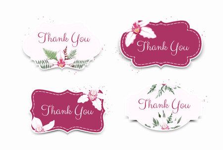Set of card with , leaves. Wedding ornament concept. Floral poster, invite. Vector decorative greeting card or invitation design backgroundのイラスト素材