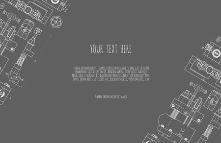 Engineering backgrounds. Mechanical engineering drawings. Cover. Banner Technical Design Draftのイラスト素材