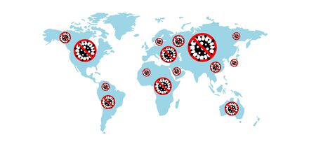 Sign caution coronavirus. Stop coronavirus. Coronavirus outbreak. Coronavirus danger and public health risk disease and flu outbreak. Pandemic medical concept with dangerous cells.Vector illustrationのイラスト素材
