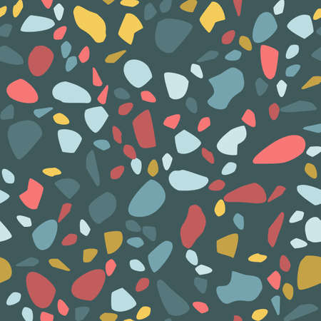 Terrazzo seamless pattern. Pastel colors. Marble. Abstract background.のイラスト素材