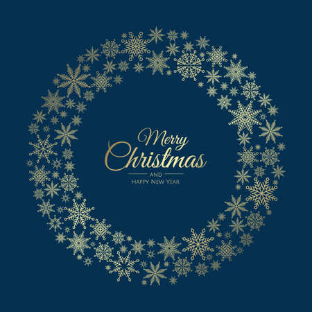 Merry Christmas Abstract Card with snowflake. Xmas sale, holiday web banner.のイラスト素材