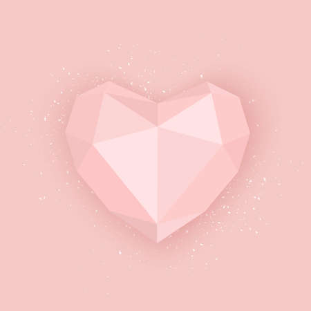 3D paper cut heart icon vector illustration design.のイラスト素材