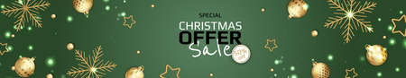 Merry Christmas sale banner template. Greeting card, banner, poster, header for websiteのイラスト素材