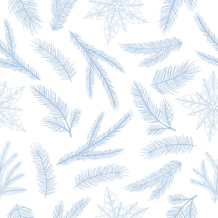 Christmas and New Year seamless pattern, vector xmas background