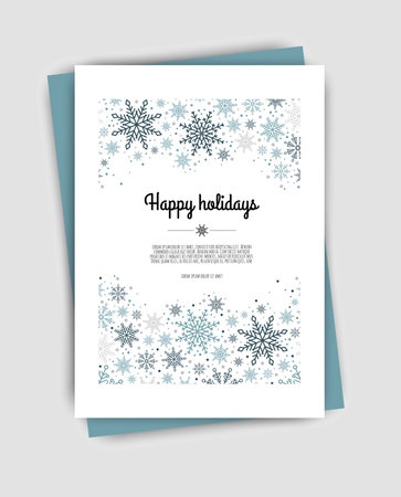 Merry Christmas template. Corporate Holiday cards and invitations. Floral frames and backgrounds design.のイラスト素材