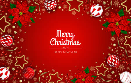 Merry Christmas sale banner template. Greeting card, banner, poster, header for websiteのイラスト素材