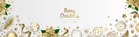 Merry Christmas sale banner template. Greeting card, banner, poster, header for websiteのイラスト素材
