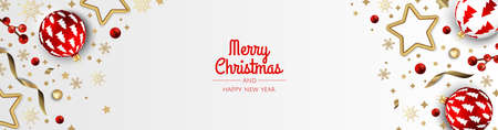 Merry Christmas sale banner template. Greeting card, banner, poster, header for websiteのイラスト素材