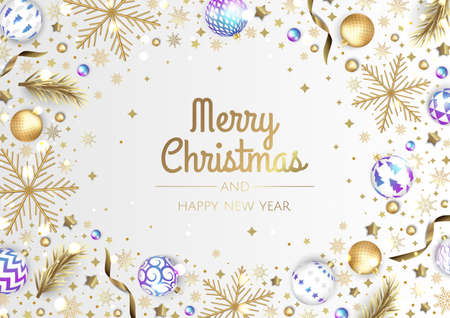 Merry Christmas sale banner template. Greeting card, banner, poster, header for websiteのイラスト素材