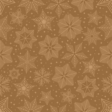 Christmas seamless pattern with geometric motifs. Snowflakes with different ornaments.のイラスト素材