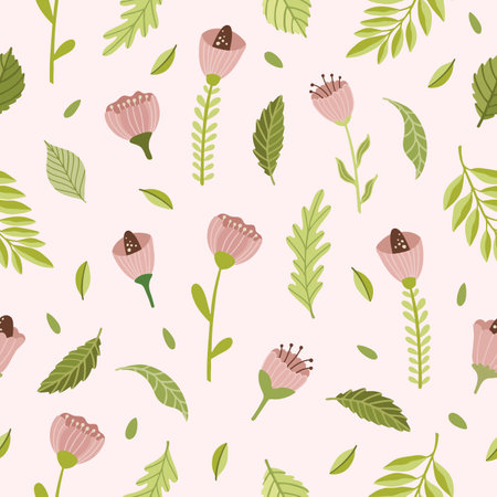 Set of Flowers Vector Seamless Pattern. Pattern for fashion and print.のイラスト素材