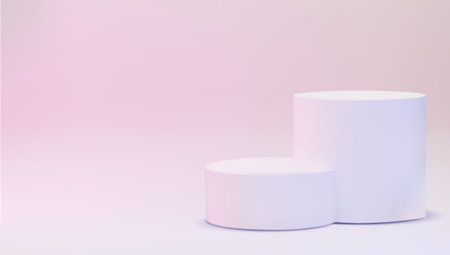 Vector round podium, pedestal or platform. 3d podium. Place for ads. Empty product stand backgroundのイラスト素材