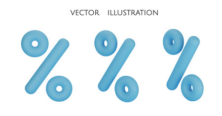 Percent sign. Percentage, discount, sale, promotion concept. 3d vector icon illustration.のイラスト素材