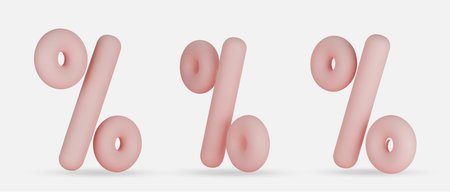 Percent sign. Percentage, discount, sale, promotion concept. 3d vector icon illustration.
