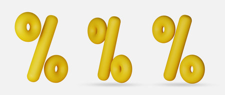 Percent sign. Percentage, discount, sale, promotion concept. 3d vector icon illustration.のイラスト素材