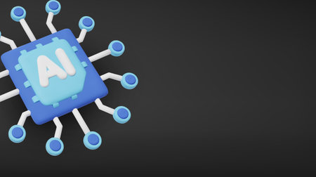 3d Vector AI Chip, AI in science and business, Technology and engineering concept.のイラスト素材