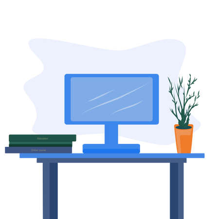 Elearning concept Digital classroom Online course teachingのイラスト素材