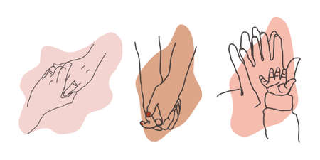 friendly.family.romantic relationship people holde handeのイラスト素材