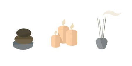sets of items related to spa treatmentsのイラスト素材
