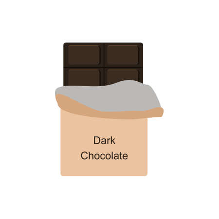 Chocolate bar.dark chocolate.unrolled chocolate barのイラスト素材