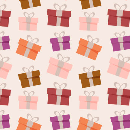 gift pattern, holiday pattern, gift boxesのイラスト素材